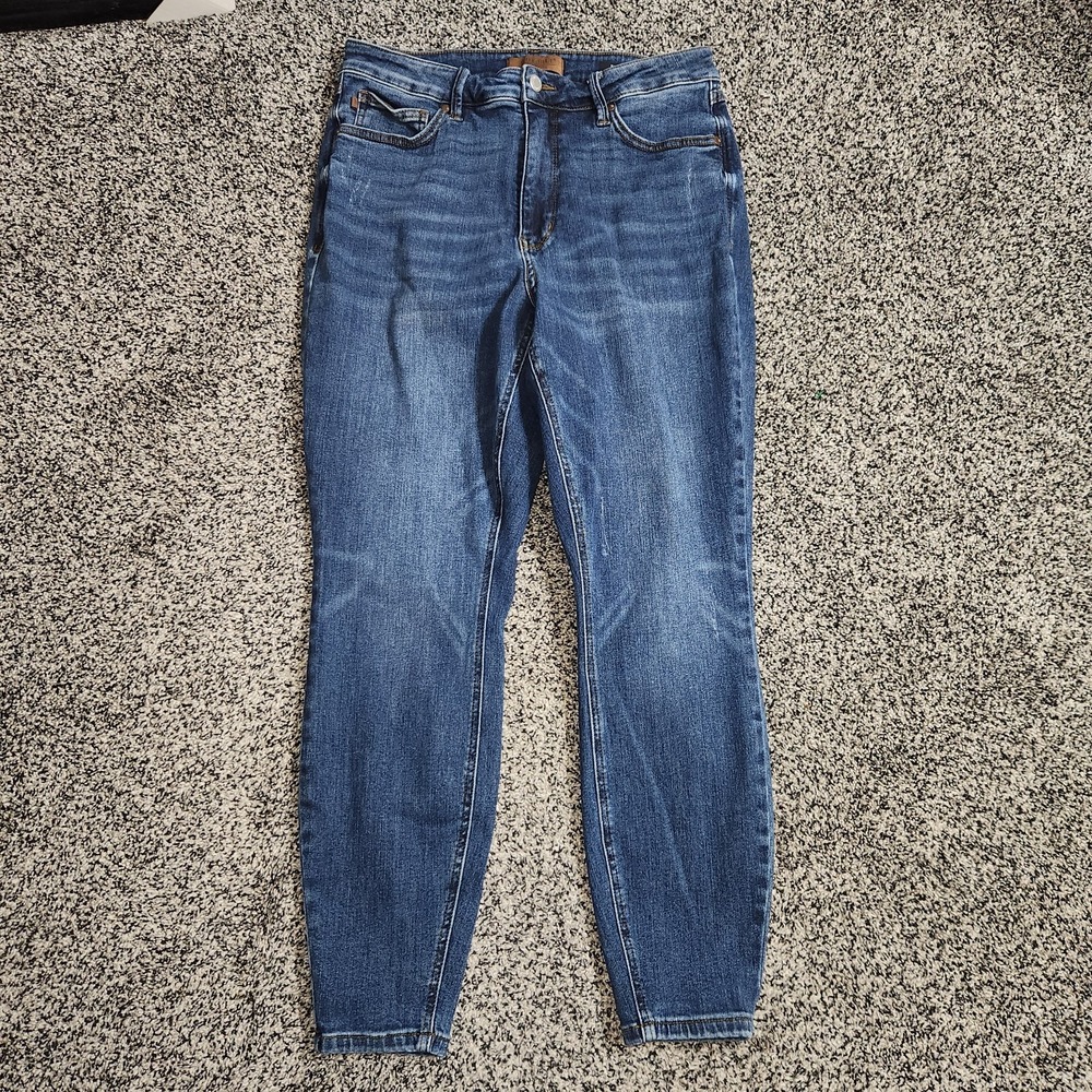 Judy Blue Hi Rise Skinny Fit Jeans Darkwash Stretch Women's 14W Tummy Control